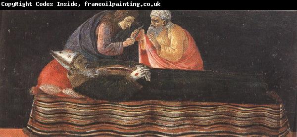 Sandro Botticelli Extracting the heart of St Ignatius Bishop.